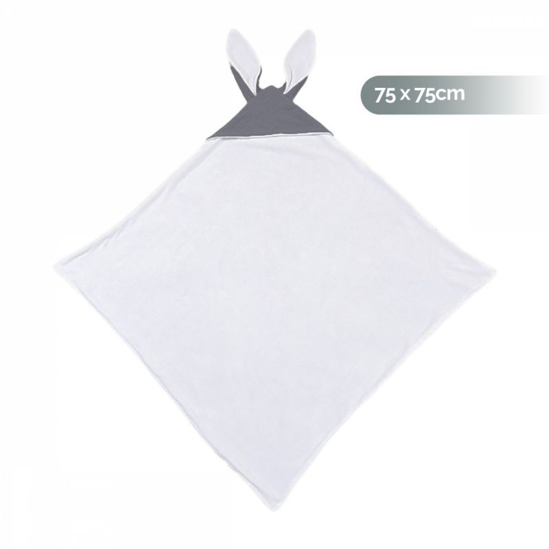 Cape de bain - 75 x 75 cm - Lapin - Gris