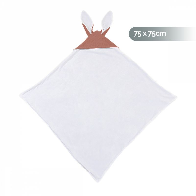 Cape de bain - 75 x 75 cm - Lapin - Vieux rose