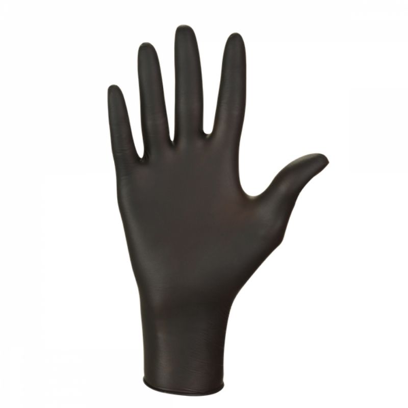 Boite de 200 gants nitrile jetables - non poudrés - Noir - L