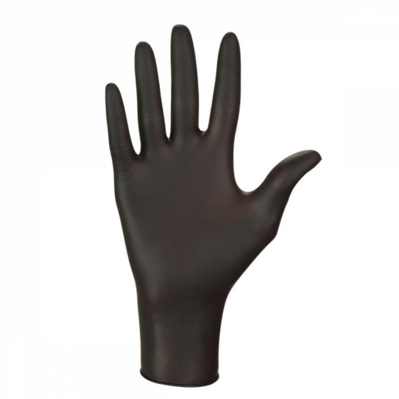 Boite de 200 gants nitrile jetables - non poudrés - Noir - M