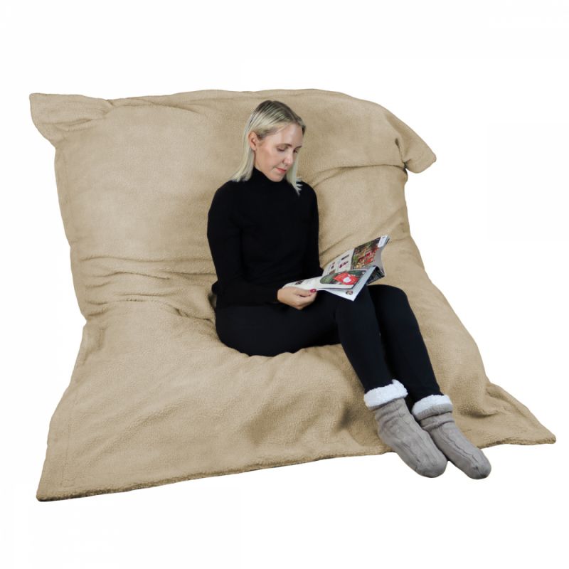 Pouf XXL - 150 x 180 cm - Sherpa - Beige