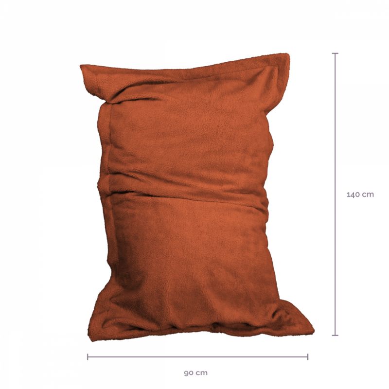 Pouf - 90 x 140 cm - Sherpa - Terracotta