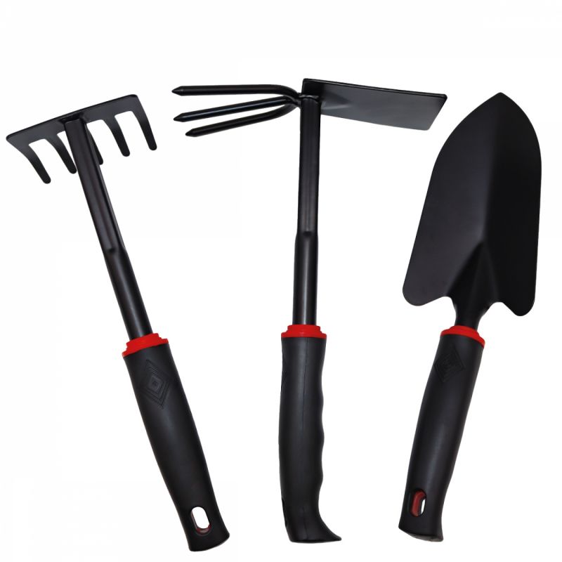 Lot de 3 outils de jardinage - Noir