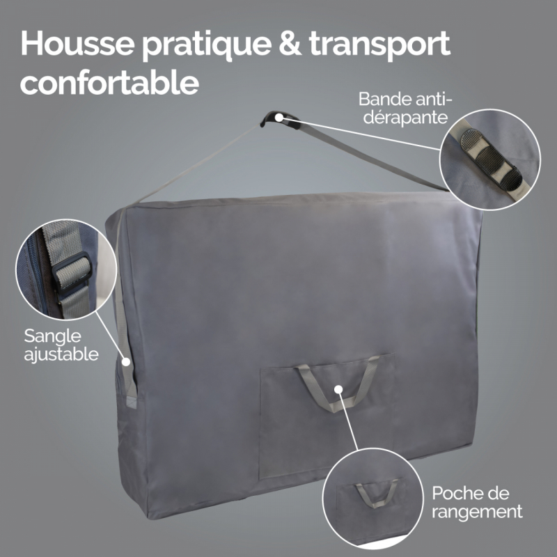 Housse de transport pour table de massage - Gris