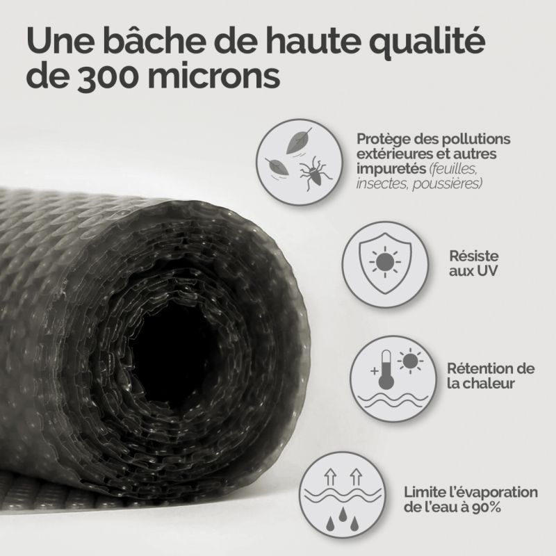 Bâche à bulles 4 x 8 m - 300 Microns - Gris