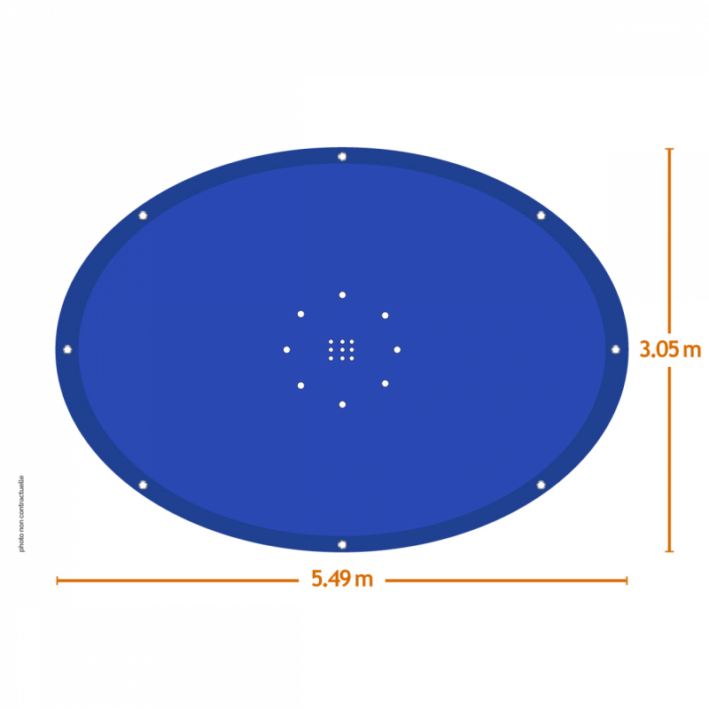 Bâche de protection pour piscine - Ovale - 3,05 x 5,49 m - Bleu et gris
