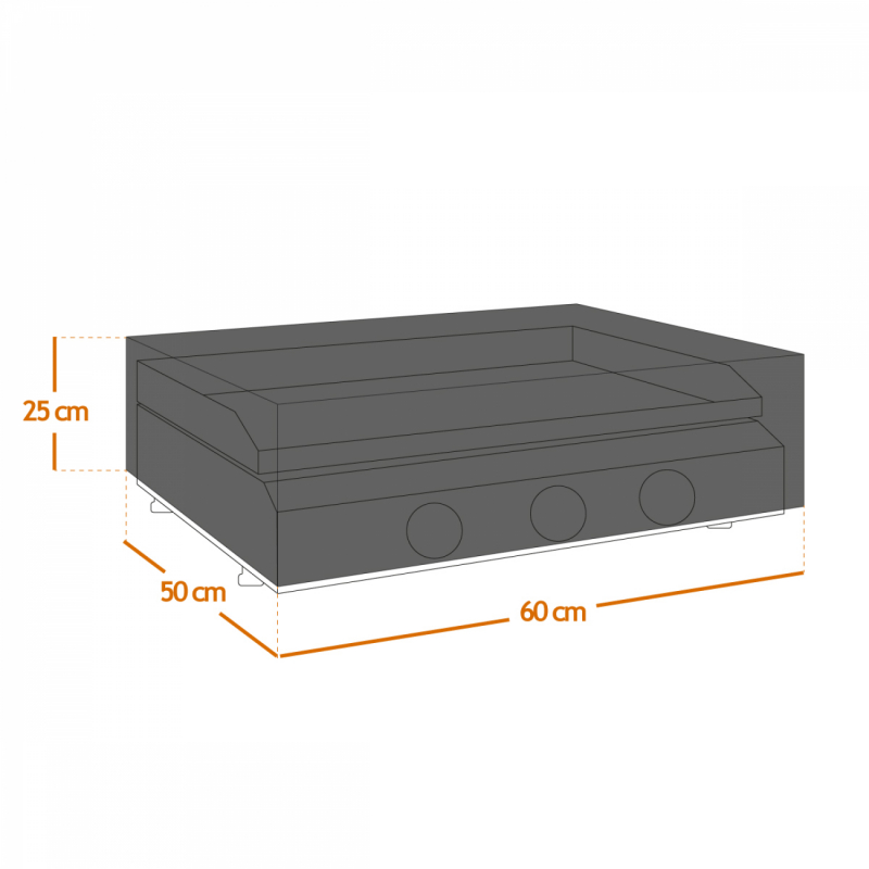 Housse de protection pour plancha à poser - 60 x 50 x 25 cm - Noir