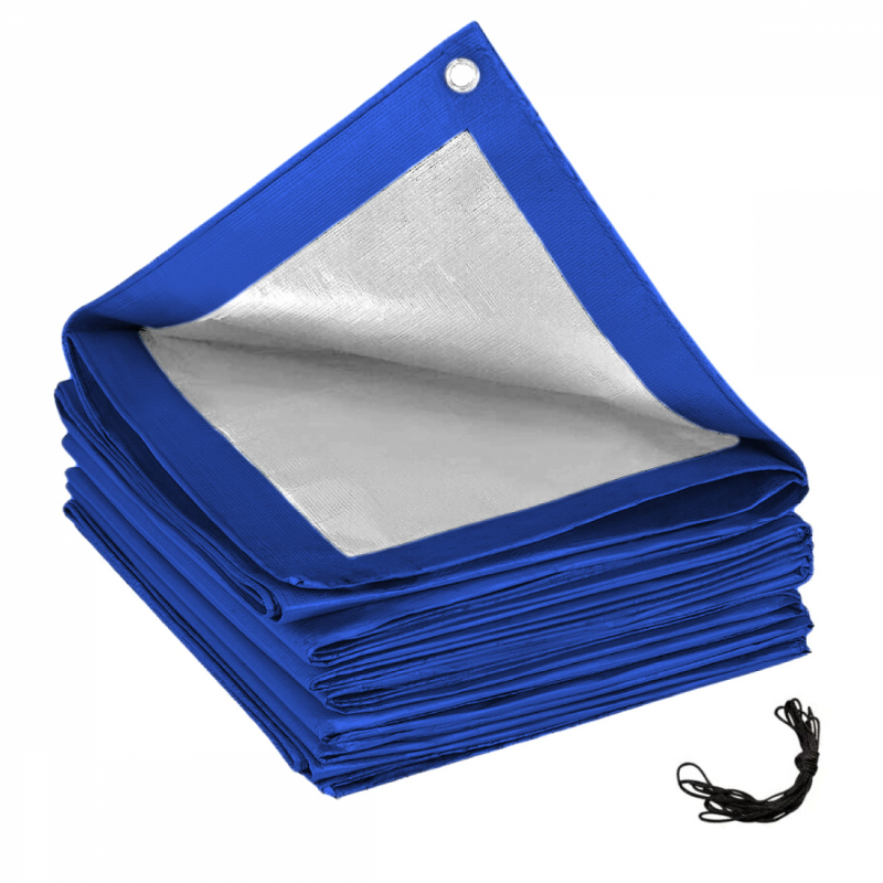 Bâche de protection pour piscine - Rectangle - 2,20 x 4,50 m - Bleu et gris