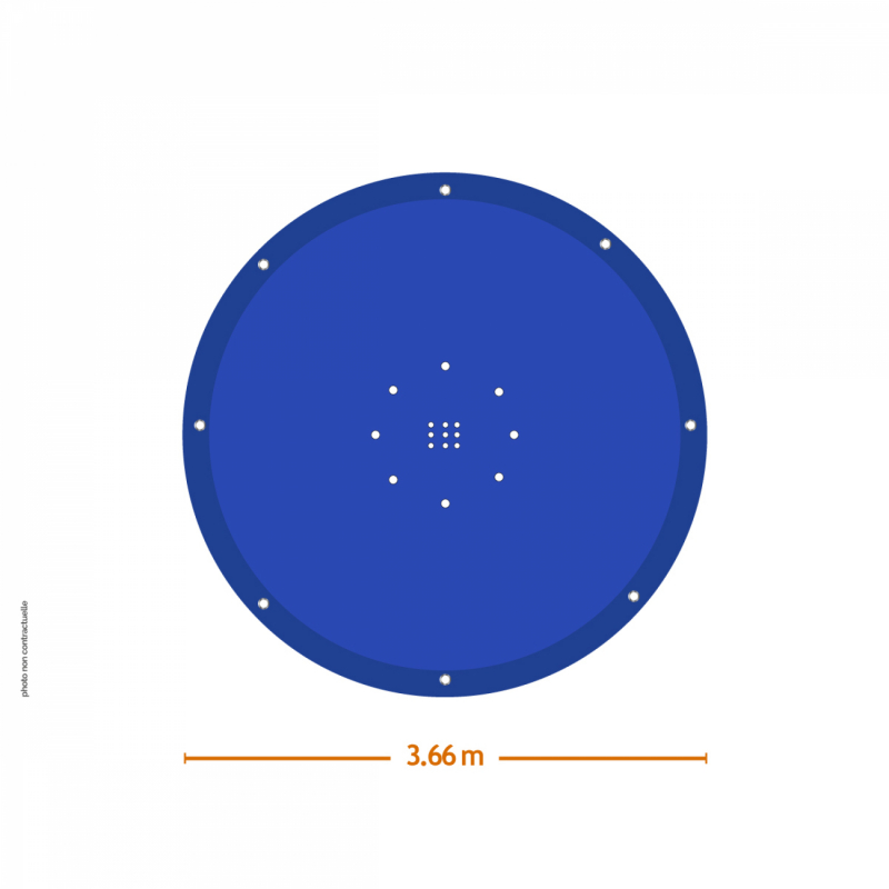 Bâche de protection pour piscine - Ronde - 3,66 m - Bleu et gris
