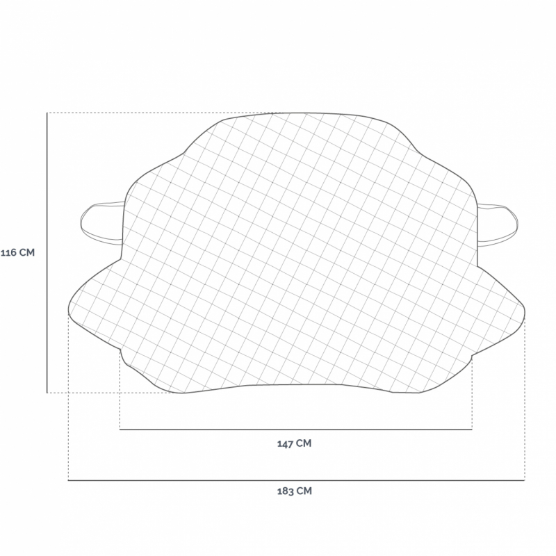 Protection pour pare-brise - 183 x 116 cm - Noir