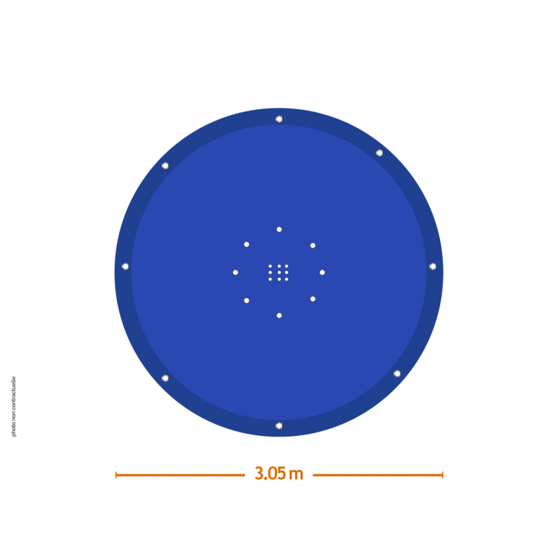 Bâche de protection pour piscine - Ronde - 3,05 m - Bleu et gris