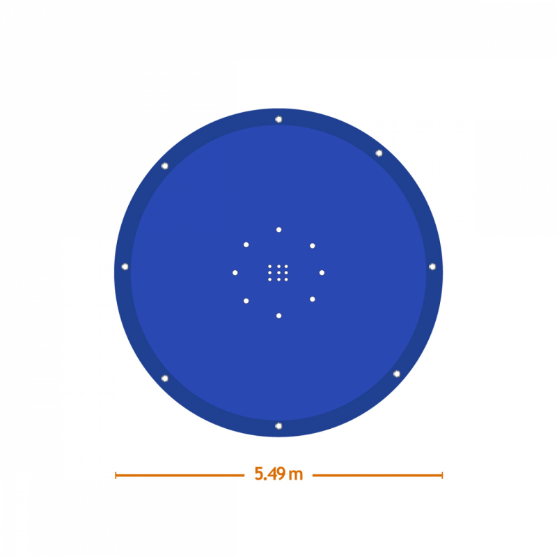 Bâche de protection pour piscine - Ronde - 5,49 m - Bleu et gris