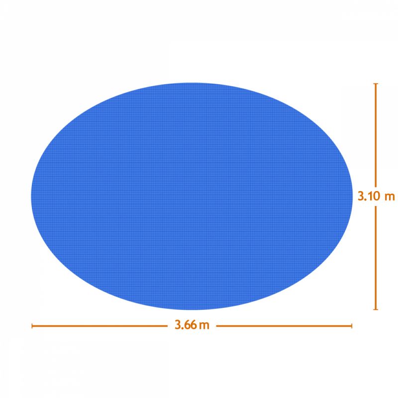 Bâche à bulles ovale 3,10 x 3,66 m - 180 Microns - Bleu