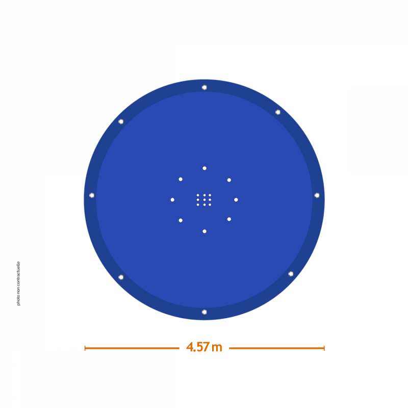Bâche de protection pour piscine - Ronde - 4,57 m - Bleu et gris