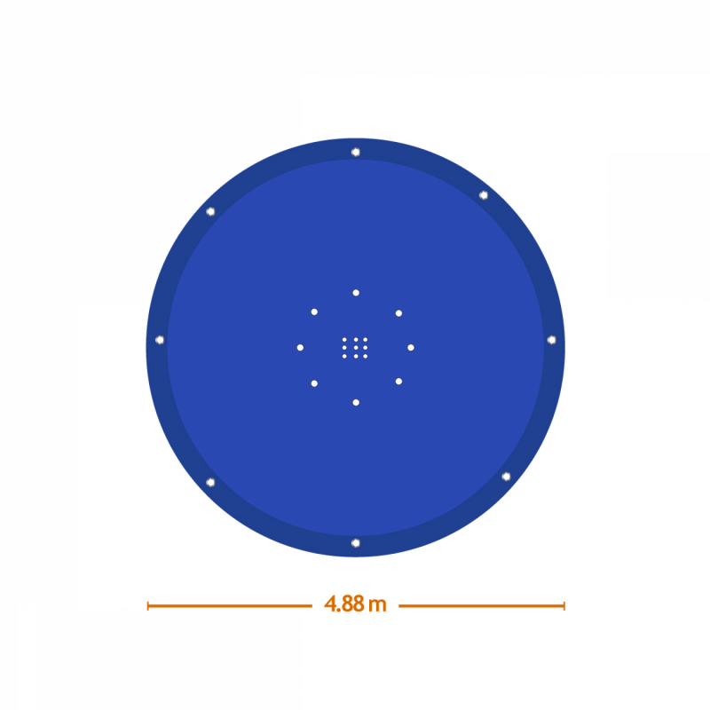 Bâche de protection pour piscine - Ronde - 4,88 m - Bleu et gris