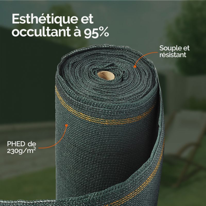 Rouleau de brise vue occultant - 1.50 x 10 m - Vert