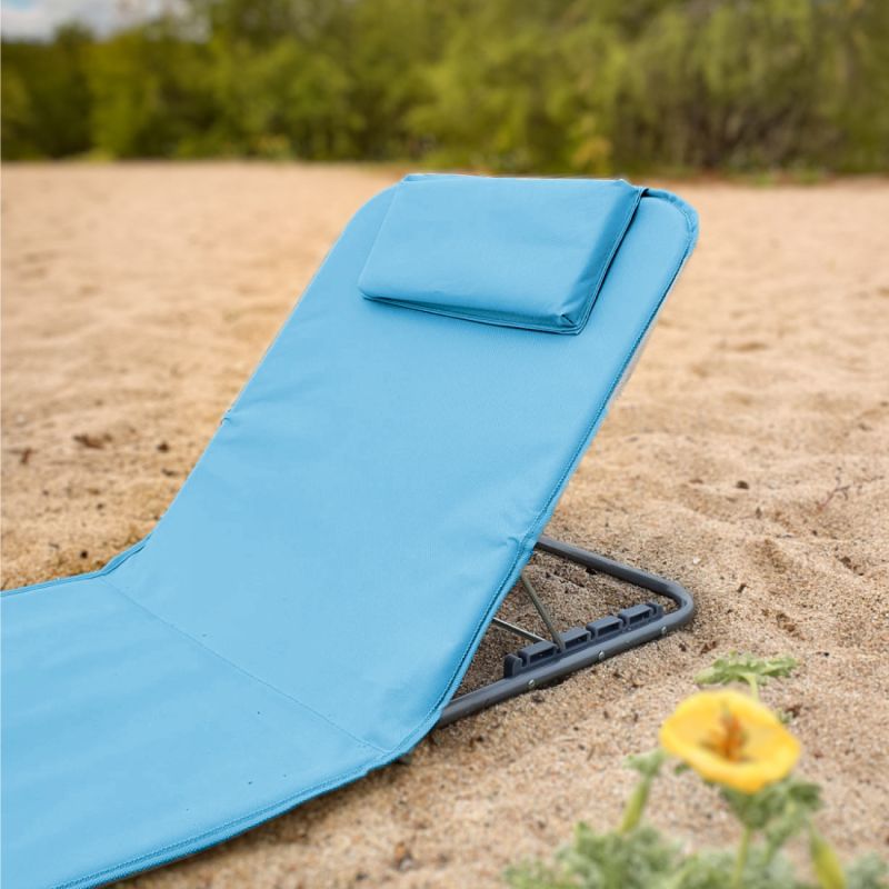 Tapis de plage avec dossier - Bleu