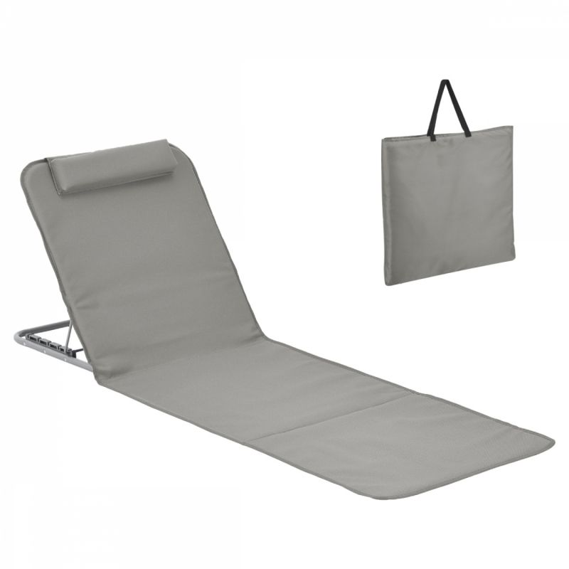 Tapis de plage avec dossier - Gris