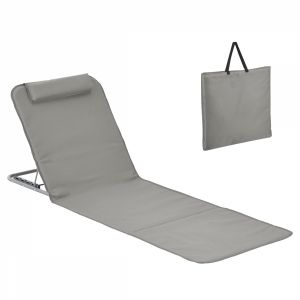 Tapis de plage avec dossier - Gris