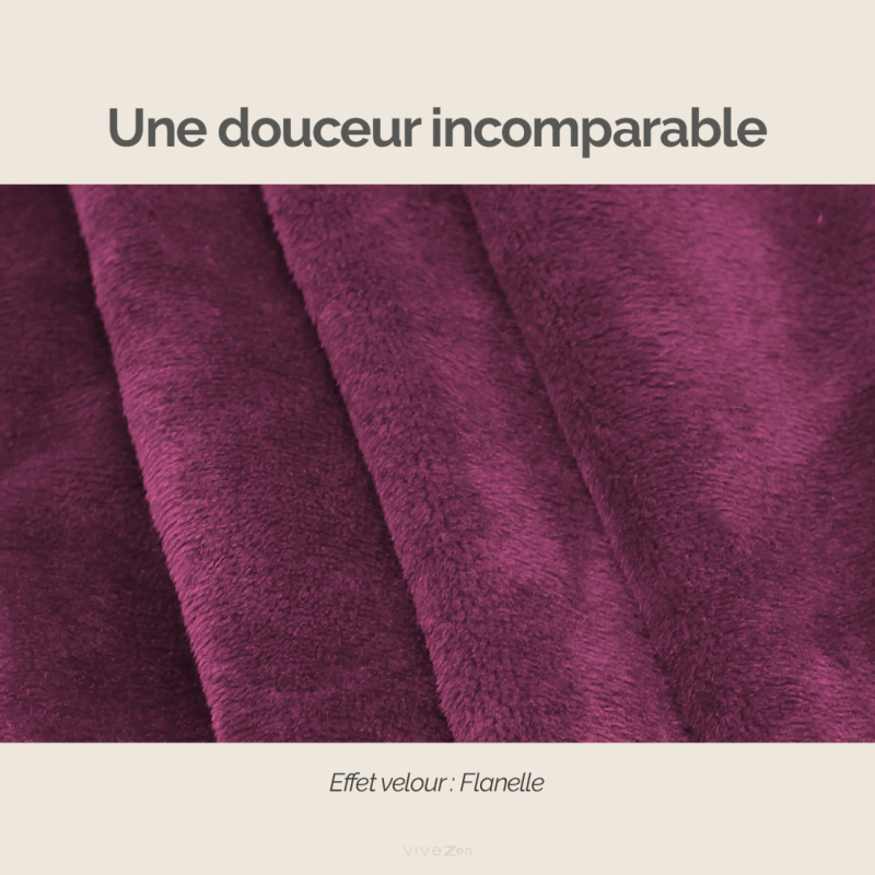 Plaid avec manches - Flanelle - Enfant - Prune