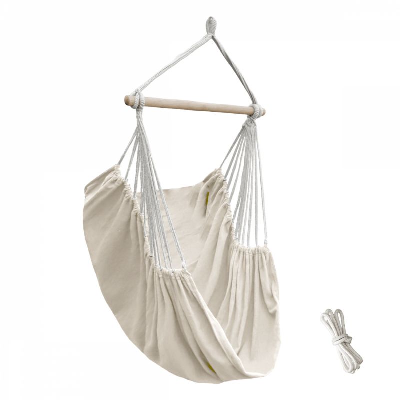 Hamac Suspendu en Coton et Polyester Beige Chais…