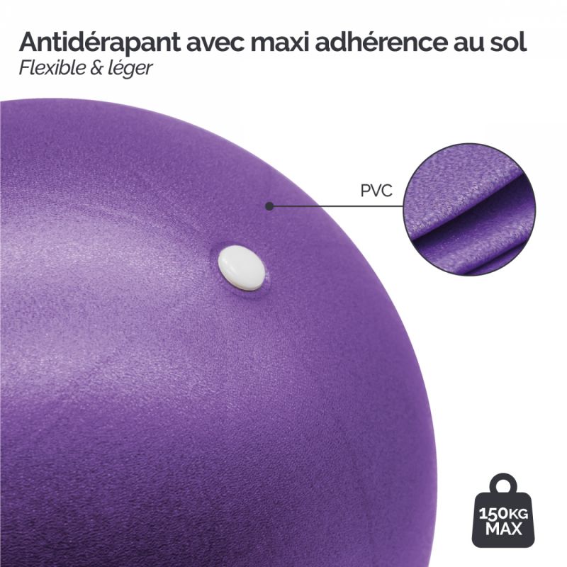 Lot de 5 ballons de pilates - 25 cm - Violet