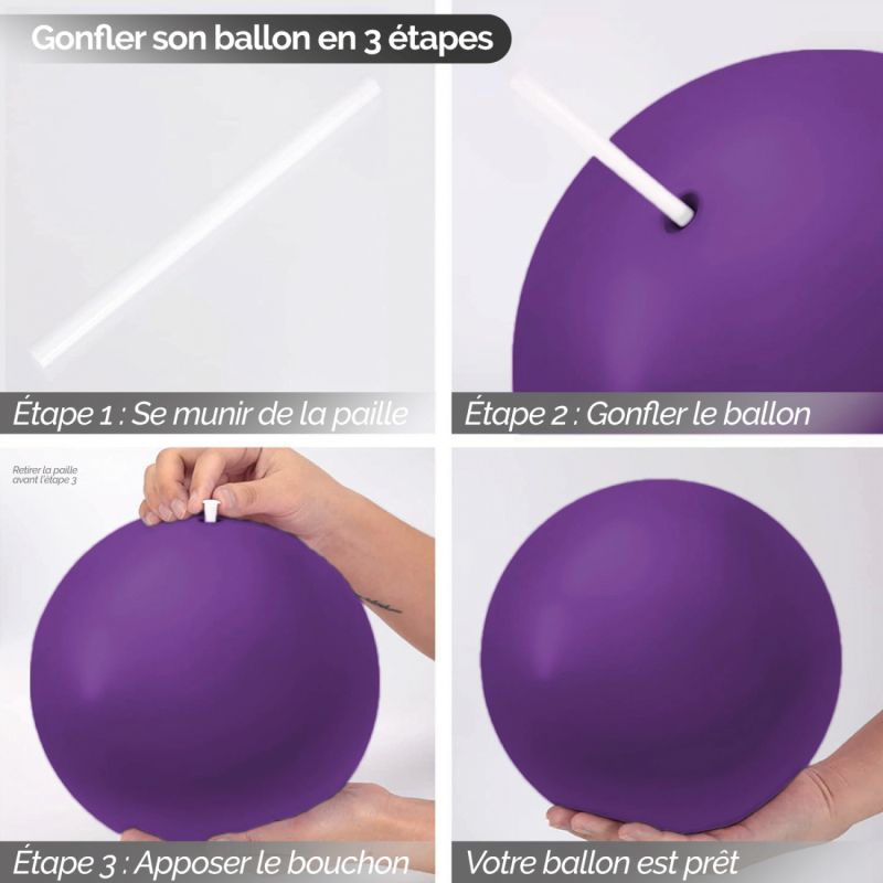Lot de 5 ballons de pilates - 25 cm - Violet