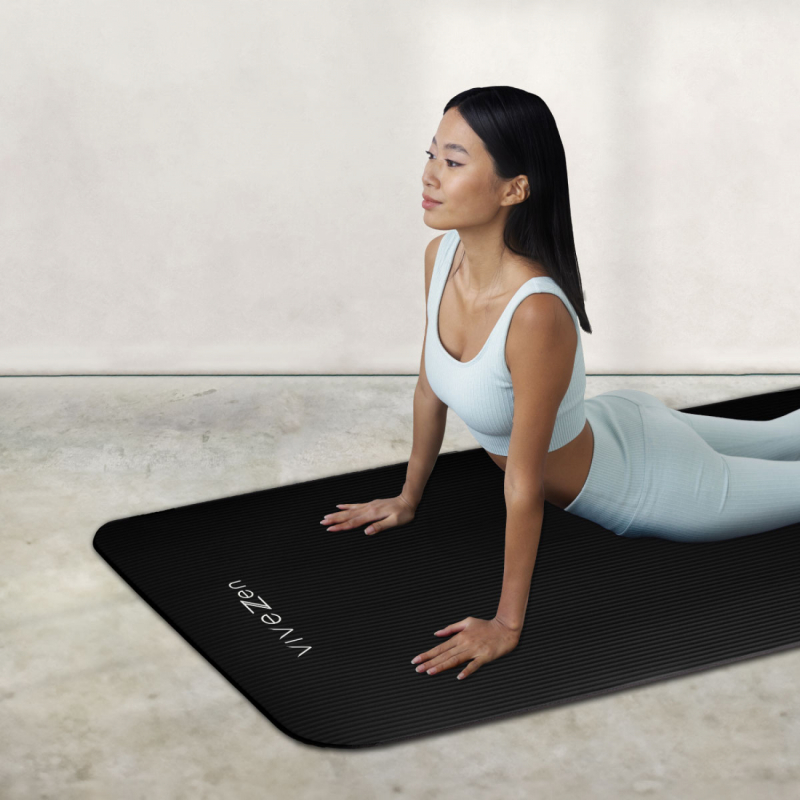 Tapis de yoga - 180 x 60 cm - Noir
