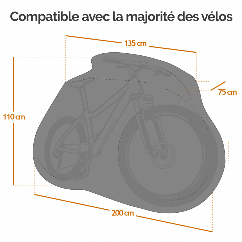 Housse de protection pour vélo - Noir