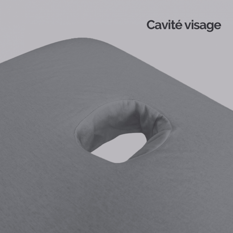Drap-housse pour table de massage - Confort Plus - Éponge - Gris