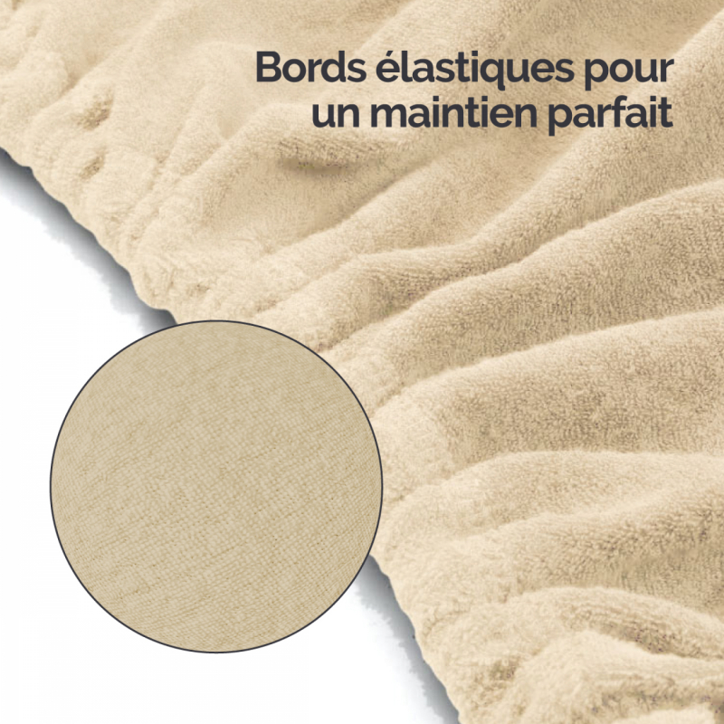 Kit complet de housses pour table de massage - Confort Plus - Éponge - Beige