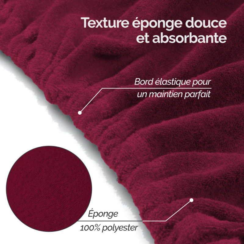 Drap-housse pour table de massage - Confort Plus - Éponge - Prune