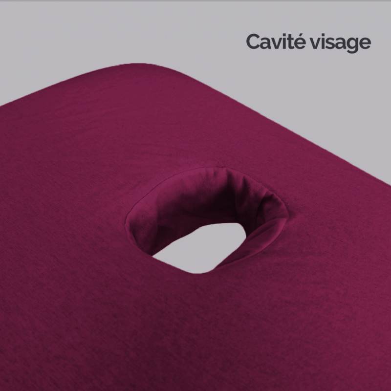 Drap-housse pour table de massage - Confort Plus - Éponge - Prune