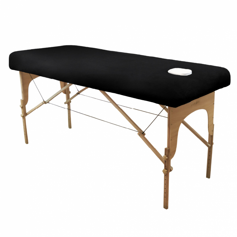 Drap-housse pour table de massage - Confort Plus - Éponge - Noir