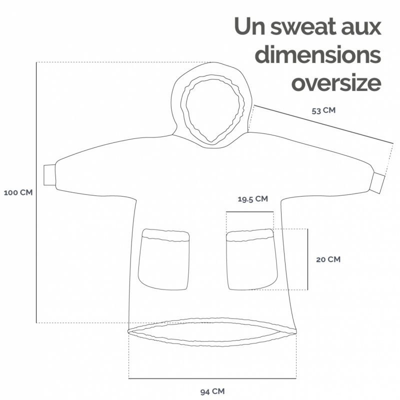 Sweat à capuche, plaid - Sherpa et flanelle - Adulte - Gris clair