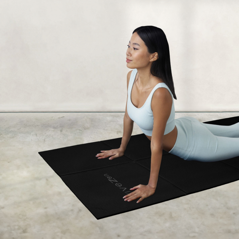 Tapis de yoga pliable - 61 x 183 cm - Noir