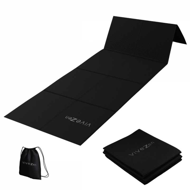 Tapis de yoga pliable - 61 x 183 cm - Noir