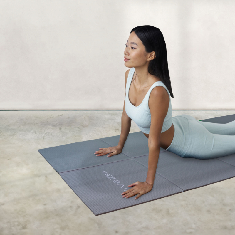 Tapis de yoga pliable - 61 x 183 cm - Gris