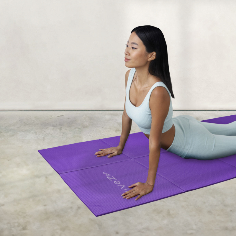 Tapis de yoga pliable - 61 x 183 cm - Violet