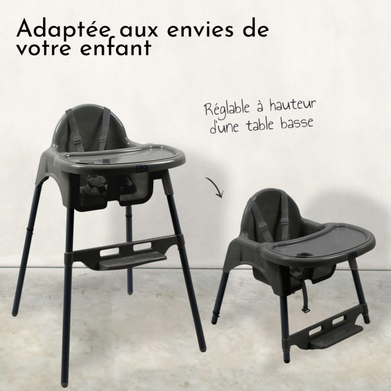 Chaise haute Délice - Gris foncé