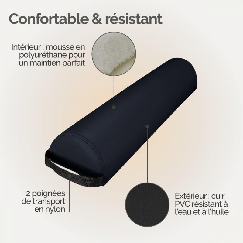 Coussin de nuque - 3/4 rond - Noir
