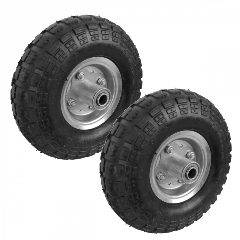 Lot de 2 roues gonflables pour chariot - 4.10 / 3.50 - 4 - Alésage 20 mm