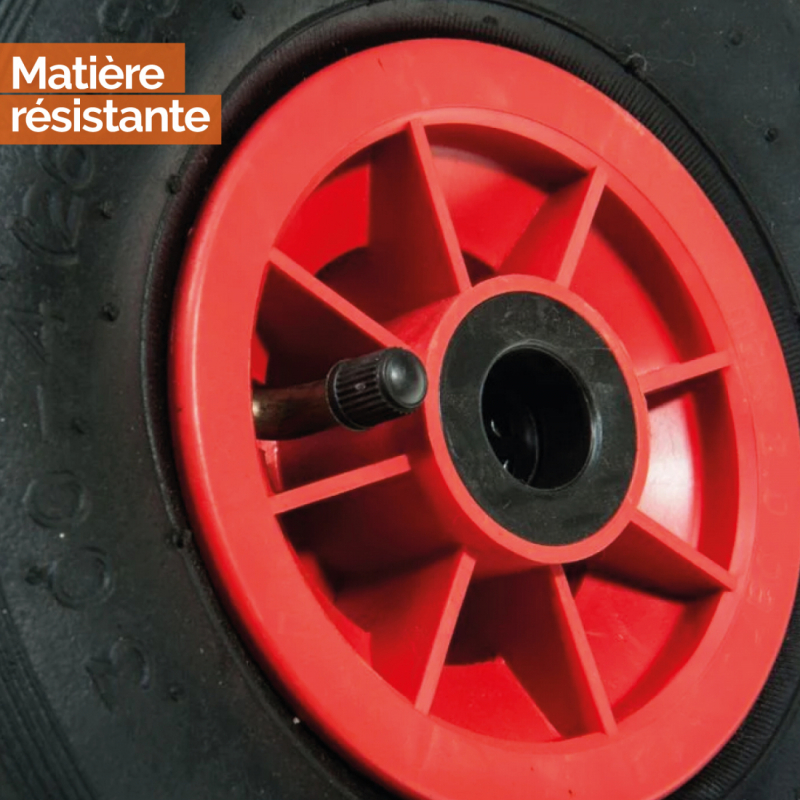Roue gonflable pour chariot - 3.00 - 4 - Alésage 25 mm