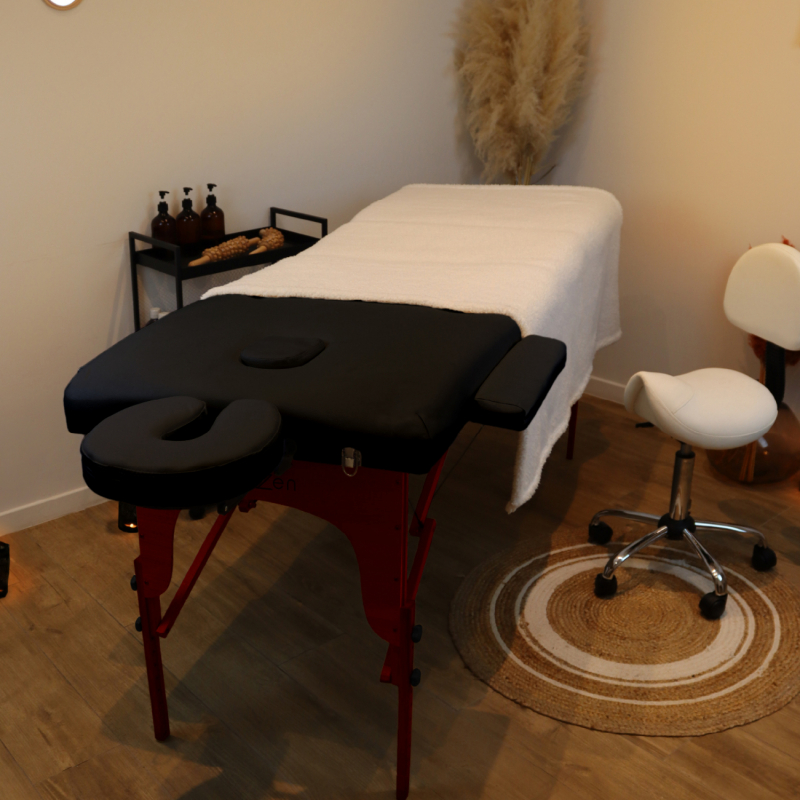 Table de massage bois foncé - 3 Zones - Noir