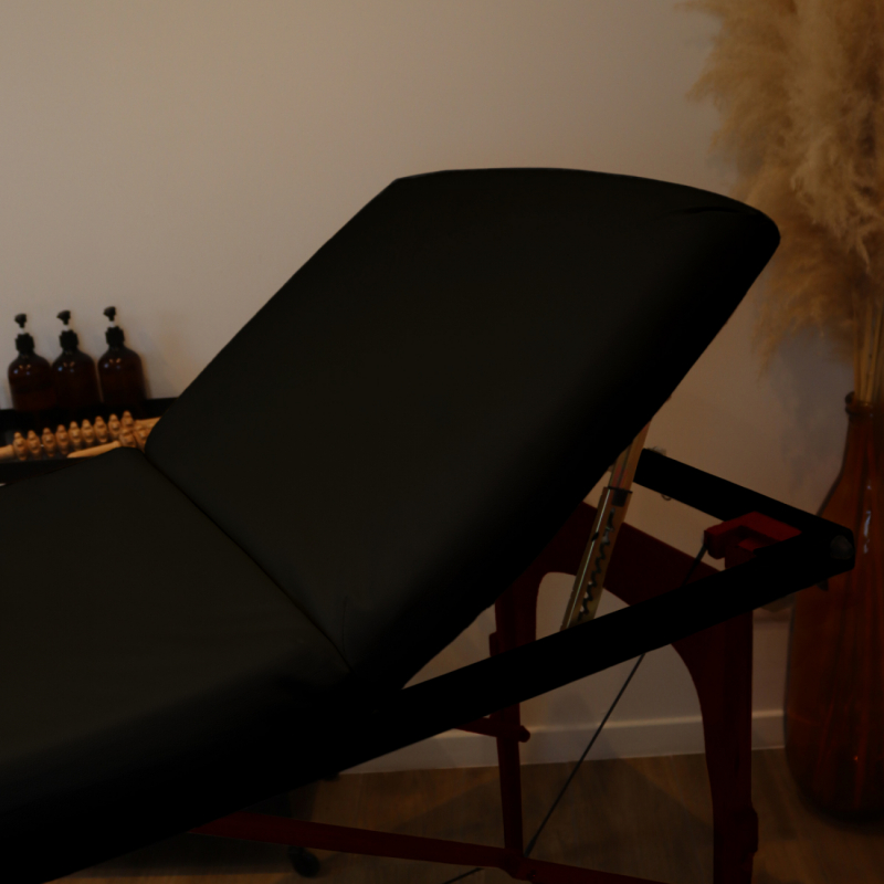 Table de massage bois foncé - 3 Zones - Noir