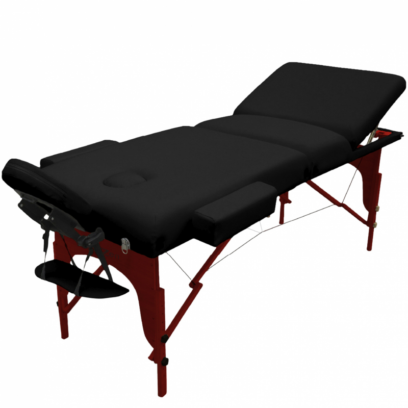 Table de massage bois foncé confort plus - 3 Zones - Noir