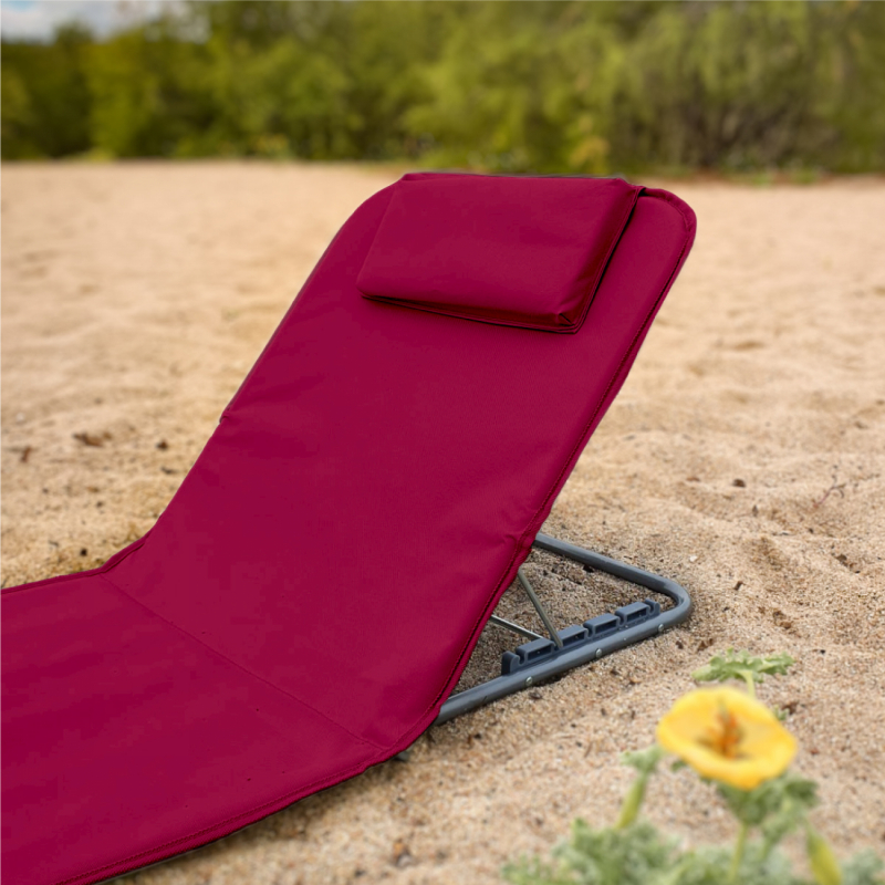 Tapis de plage avec dossier - Framboise