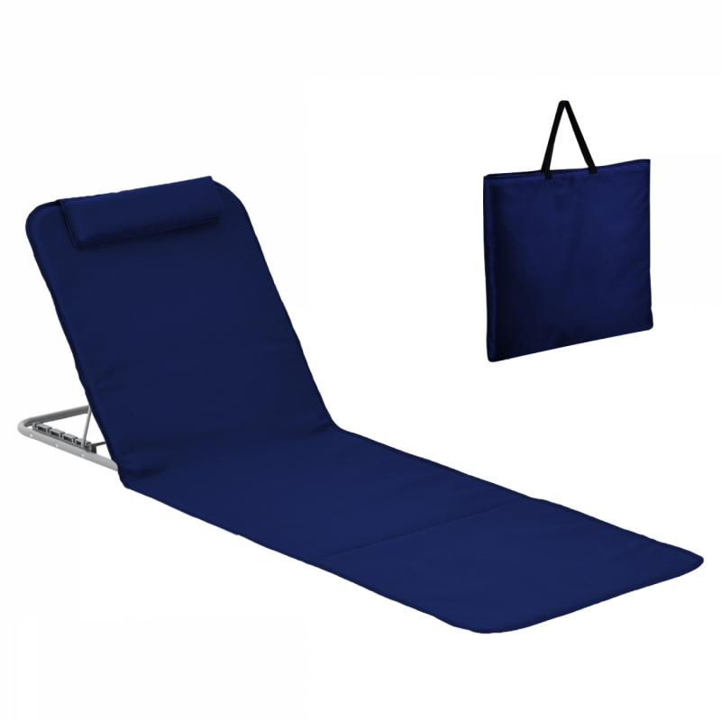 Tapis de plage avec dossier - Bleu marine