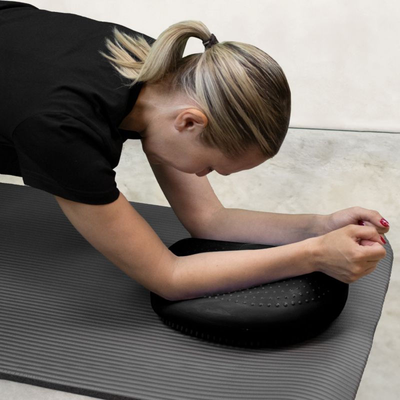 Coussin D'équilibre VirtuFit - Noir - Avec Pompe - Pour Fitness, Rééducation, Yoga - Améliore Stabilité Et Circulation