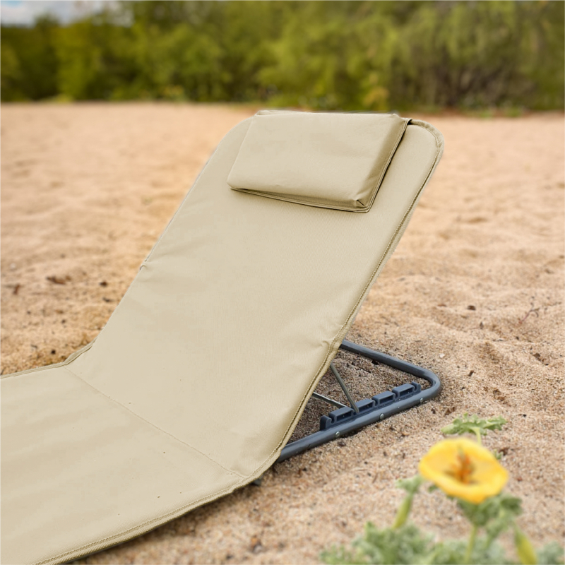 Tapis de plage avec dossier - Beige